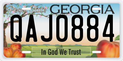 GA license plate QAJ0884