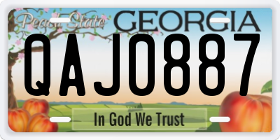 GA license plate QAJ0887