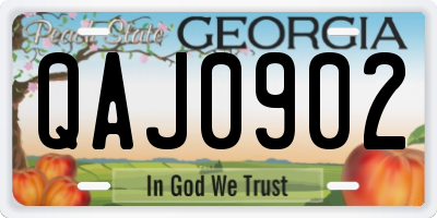 GA license plate QAJ0902