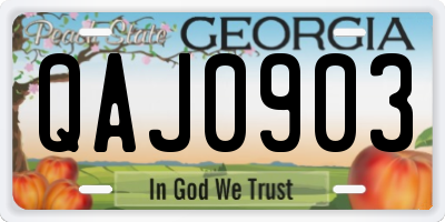 GA license plate QAJ0903