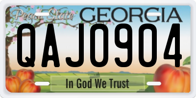 GA license plate QAJ0904