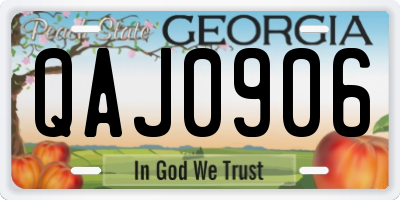 GA license plate QAJ0906