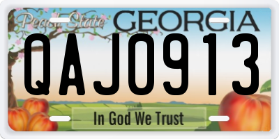 GA license plate QAJ0913