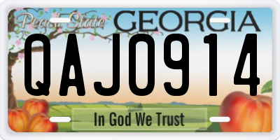 GA license plate QAJ0914