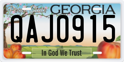 GA license plate QAJ0915