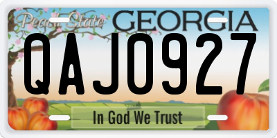 GA license plate QAJ0927