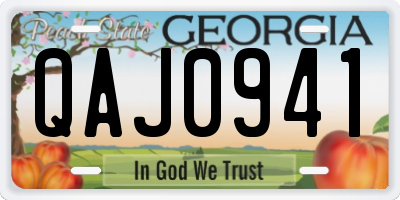 GA license plate QAJ0941