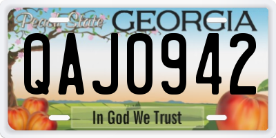 GA license plate QAJ0942