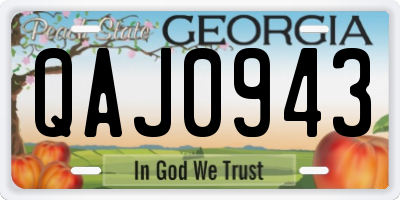 GA license plate QAJ0943