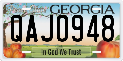 GA license plate QAJ0948