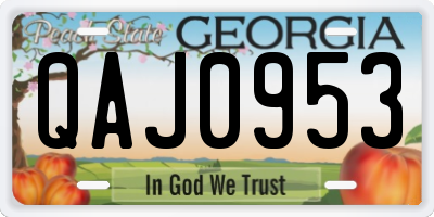 GA license plate QAJ0953