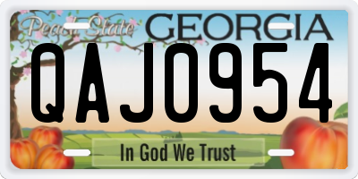 GA license plate QAJ0954