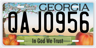 GA license plate QAJ0956