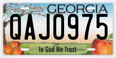 GA license plate QAJ0975