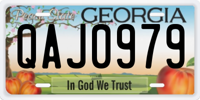 GA license plate QAJ0979