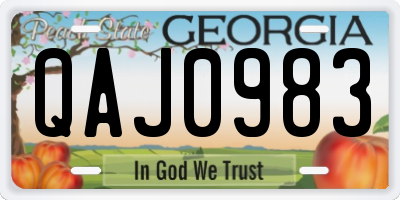 GA license plate QAJ0983