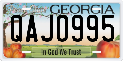 GA license plate QAJ0995