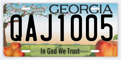 GA license plate QAJ1005