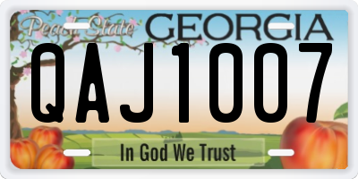 GA license plate QAJ1007