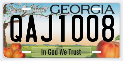 GA license plate QAJ1008