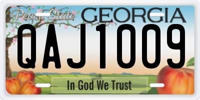 GA license plate QAJ1009