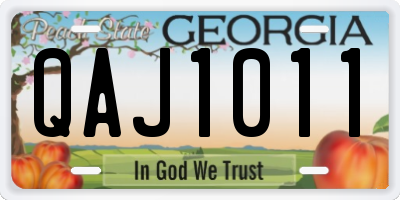 GA license plate QAJ1011