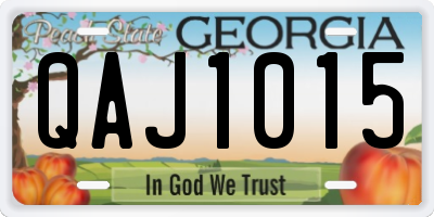 GA license plate QAJ1015