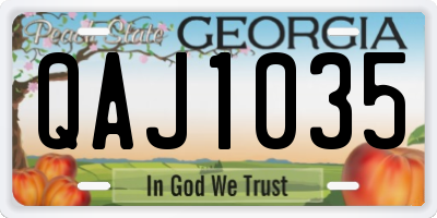 GA license plate QAJ1035