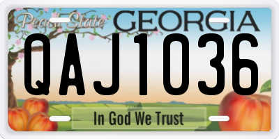 GA license plate QAJ1036