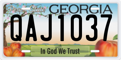 GA license plate QAJ1037