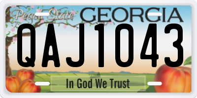 GA license plate QAJ1043