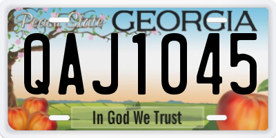 GA license plate QAJ1045