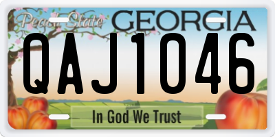 GA license plate QAJ1046