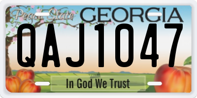 GA license plate QAJ1047