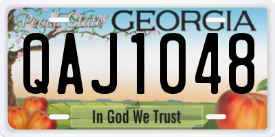 GA license plate QAJ1048
