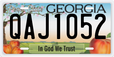 GA license plate QAJ1052