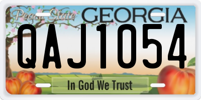 GA license plate QAJ1054