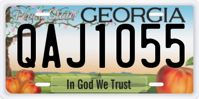 GA license plate QAJ1055