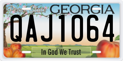 GA license plate QAJ1064