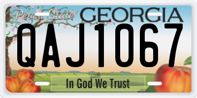 GA license plate QAJ1067