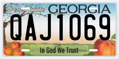 GA license plate QAJ1069