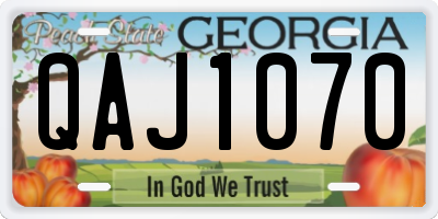 GA license plate QAJ1070
