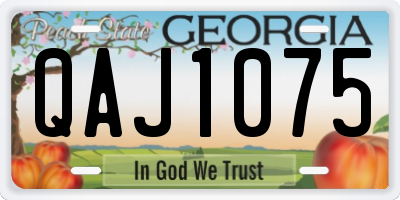 GA license plate QAJ1075