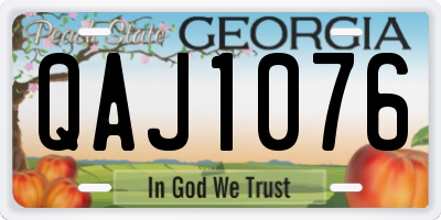 GA license plate QAJ1076