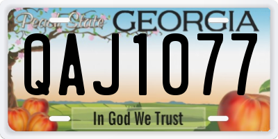 GA license plate QAJ1077