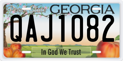 GA license plate QAJ1082