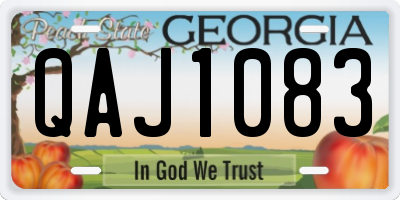 GA license plate QAJ1083
