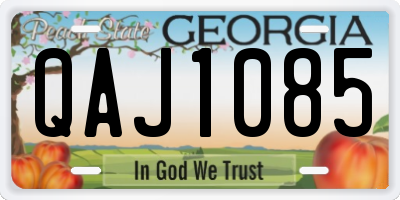 GA license plate QAJ1085