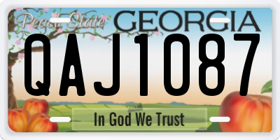 GA license plate QAJ1087