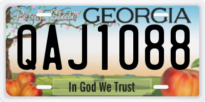 GA license plate QAJ1088